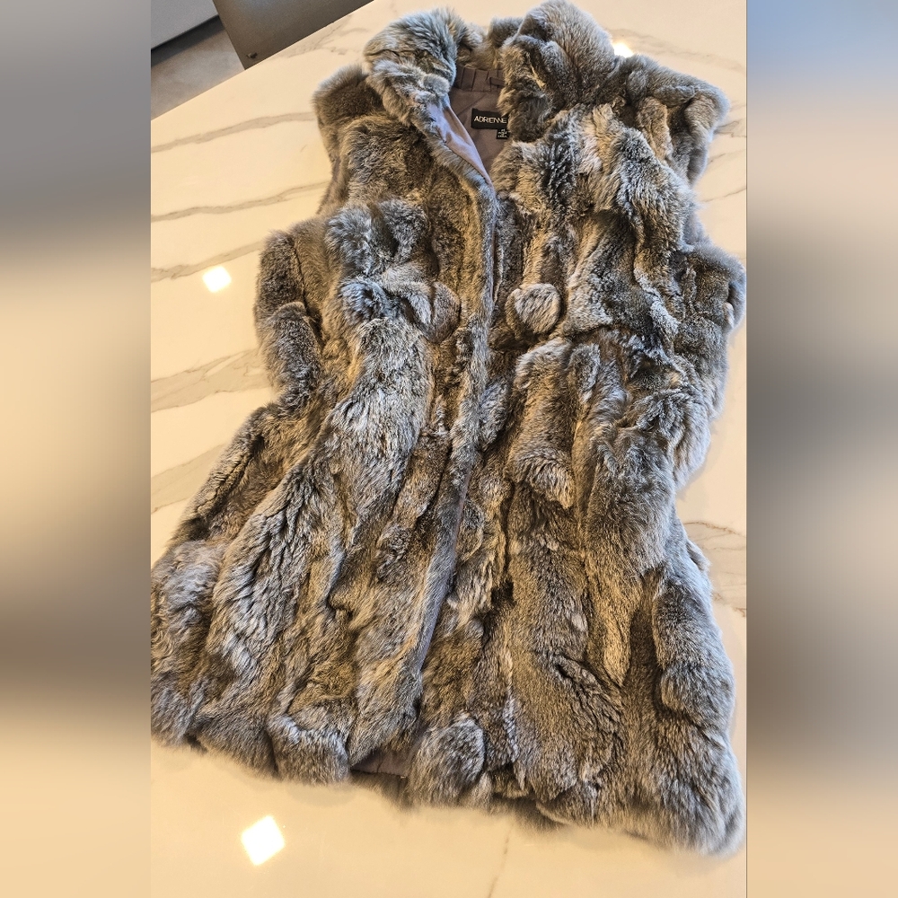 Luxurious Rex Rabbit Real Fur Vest By Adrienne Landau